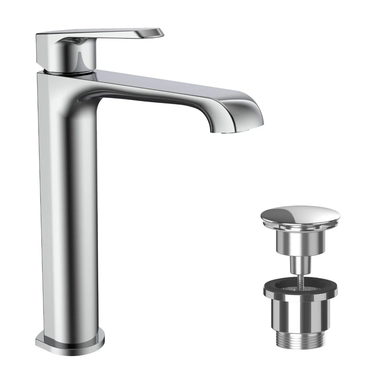 Montana Deck Mounted Tall Mono Basin Mixer Tap with Universal Basin Waste - Image 1