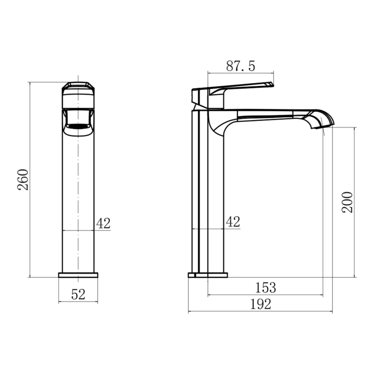 Montana Deck Mounted Tall Mono Basin Mixer Tap with Unslotted Basin Waste - Image 8
