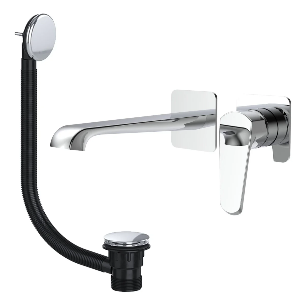 Montana Wall Mounted Bath Mixer Tap with Bath Waste - Image 1