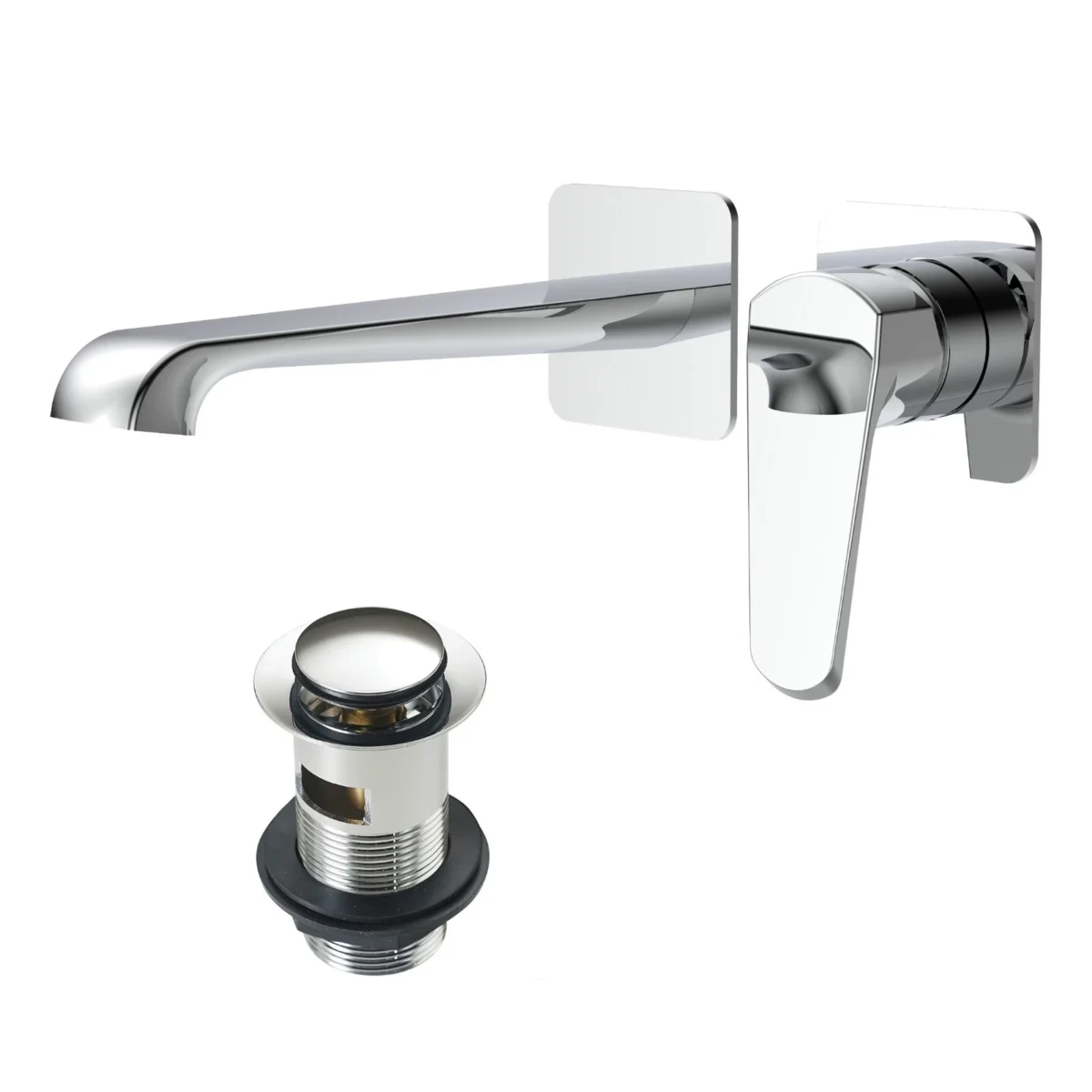 Montana Wall Mounted Basin Filler Tap with Slotted Bath Waste - Image 1
