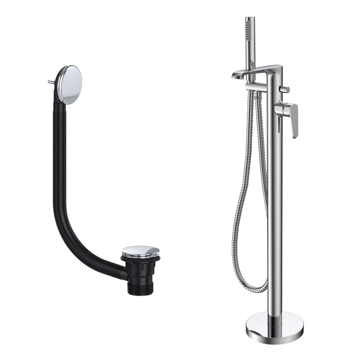 Montana Freestanding Bath Shower Mixer Tap with Bath Waste - Image 1