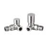 Manual Round Corner Brushed Nickel Radiator Valves (Pair)