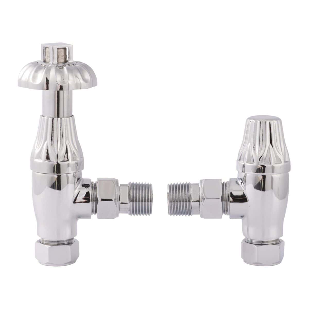 Thermostatic Westminster Round Chrome Corner Radiator Valve (Pair) - Image 1